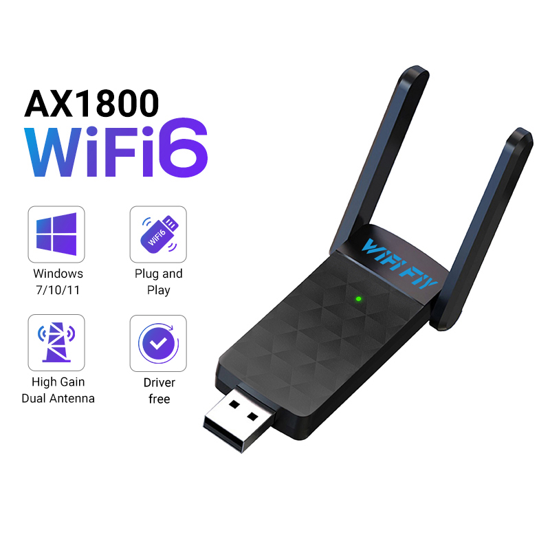 Antenna 2.4Ghz - 1800 Mbps WiFi 6 USB Adaptörü