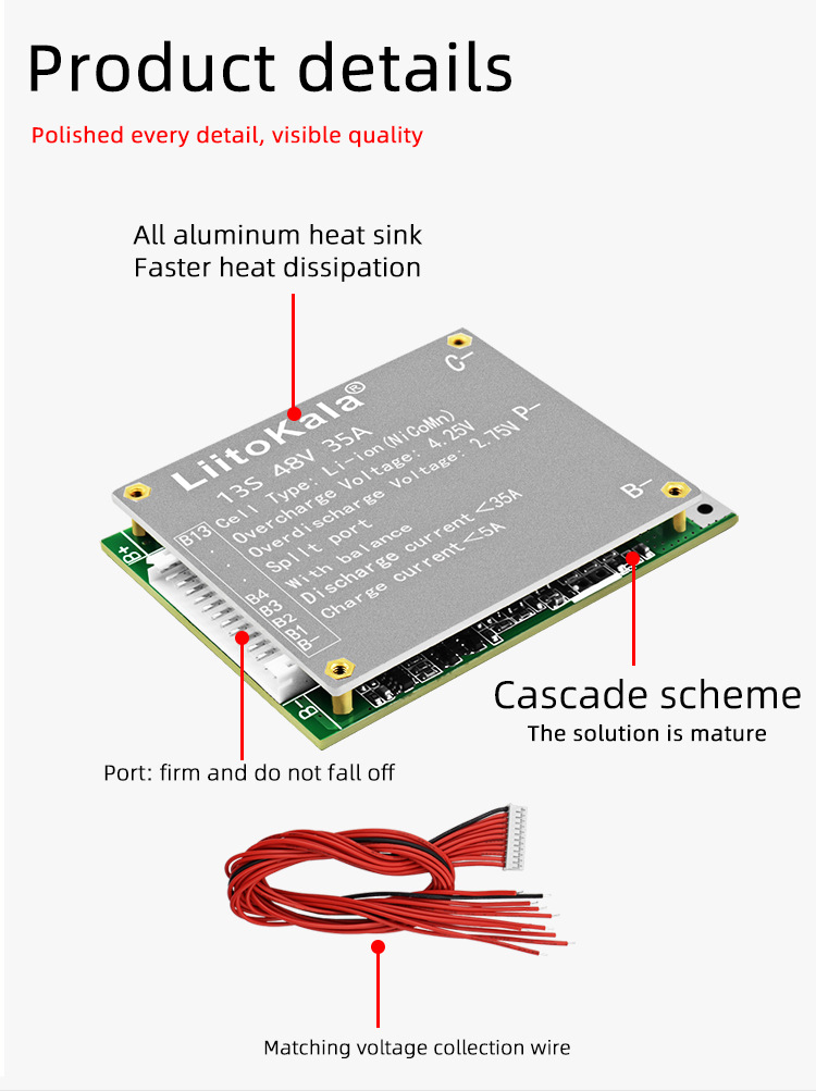 liitokala BMS 13S 35A 48V Li-i - Li Ion Charger Module incelemesi ve fiyatı